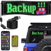 Pecham Programmable LED Sign, Scrolling Bright Advertising LED Signs, Flexible Digital Sign Bluetooth App Control Custom Text Pattern Pre-Made Animation, LED Sign for Car Store Bar, 14"x4"