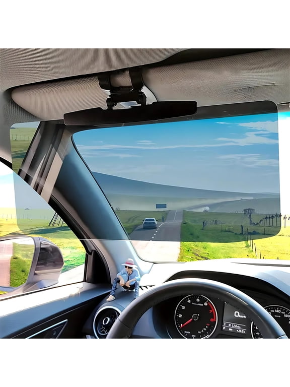 Sun Visor Extender for Cars, Universal Anti-Glare Polarized Car Sun Visor Extender, Adjustable Visor Extension for Safe Driving, Easy to Install Sun Visor for Car, Black