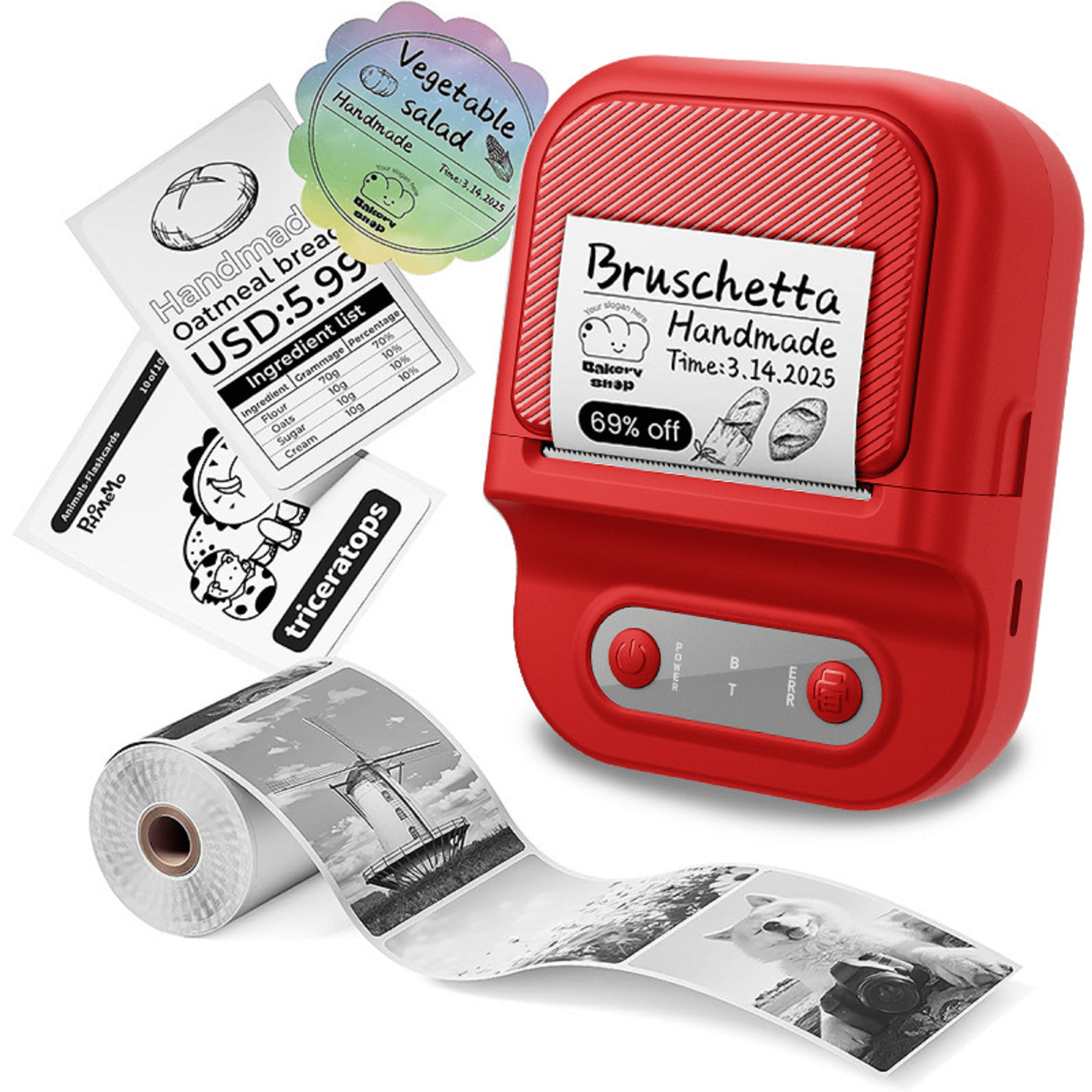 Pecham Thermal Label Printer, Label Maker Machine with Tape, Bluetooth ...