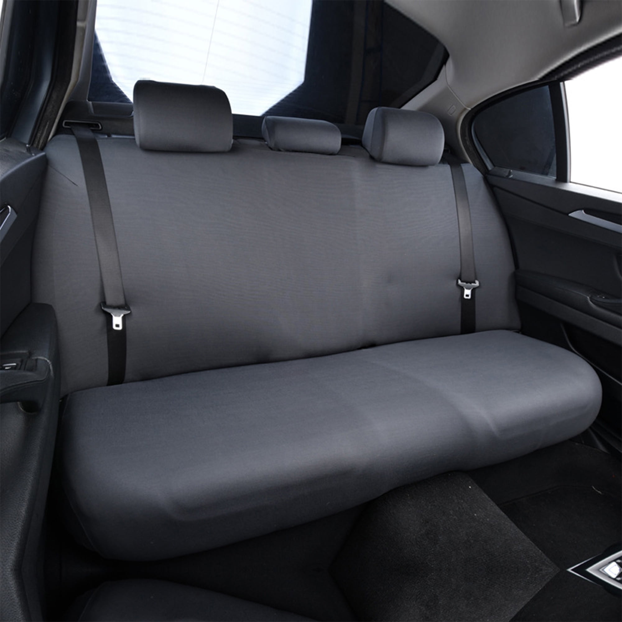 Pecham Waterproof Rear Bench Seat Cover, Heavy Duty Back Seat Covers for Cars Trucks SUV, Full Size Seat Cover for Kids, Pets & Vehicle Protection - Gray