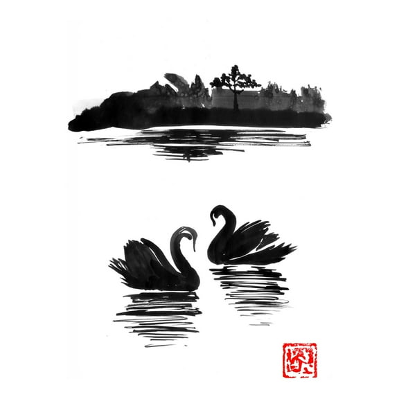 Pechane 'Swan Island 02' Canvas Art