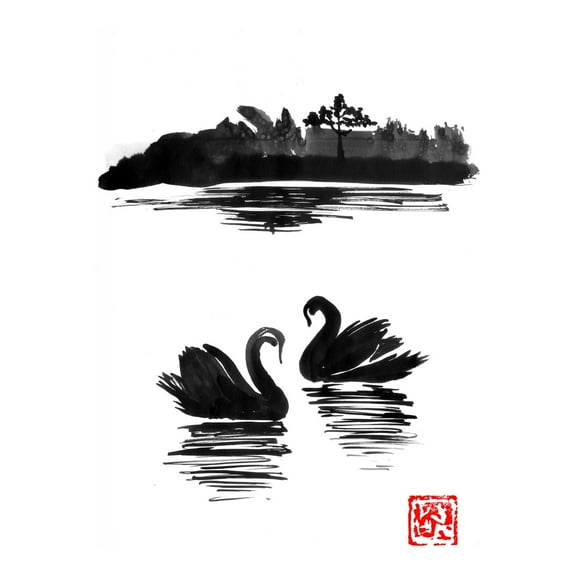 Pechane 'Swan Island 02' Canvas Art