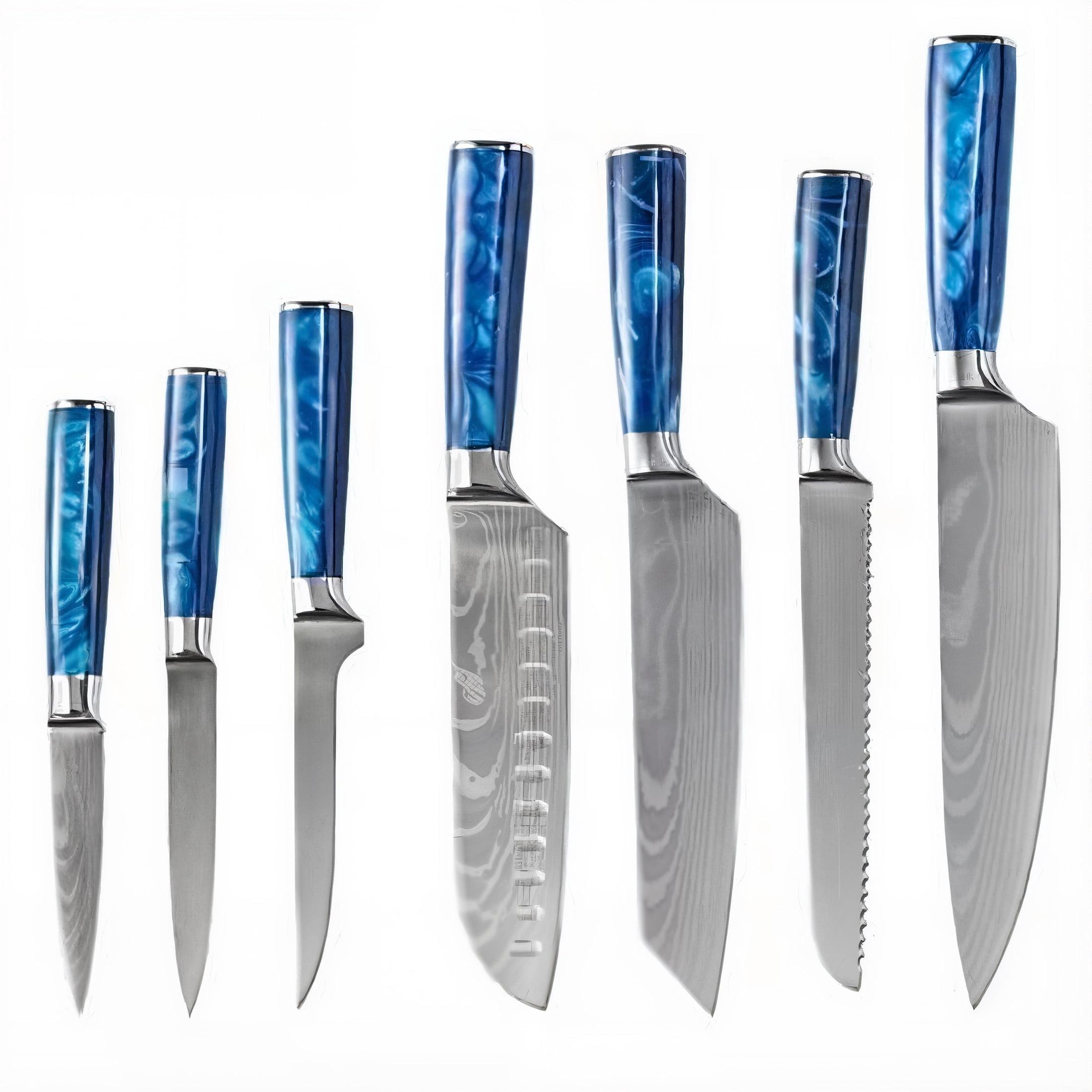 Pechvin High-Carbon Steel Kitchen Knife with Ergonomic Resin Handle, Ultra Sharp V-Shaped Edge, Rustproof, Non-Porous & Healthy
