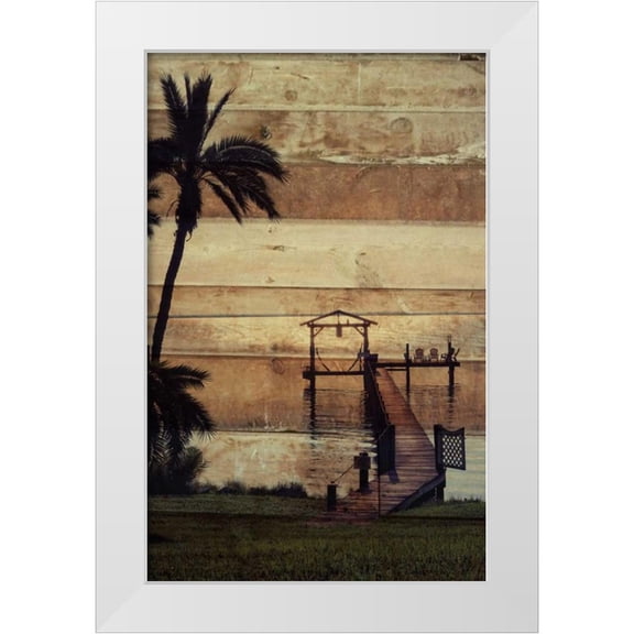 Peck, Gail 10x14 White Modern Wood Framed Museum Art Print Titled - Dockside Wood