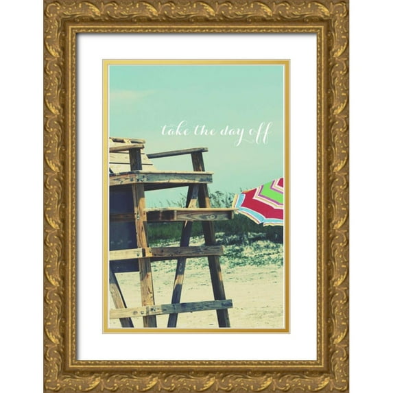 Peck, Gail 11x14 Gold Ornate Wood Framed with Double Matting Museum Art Print Titled - Take the Day Off