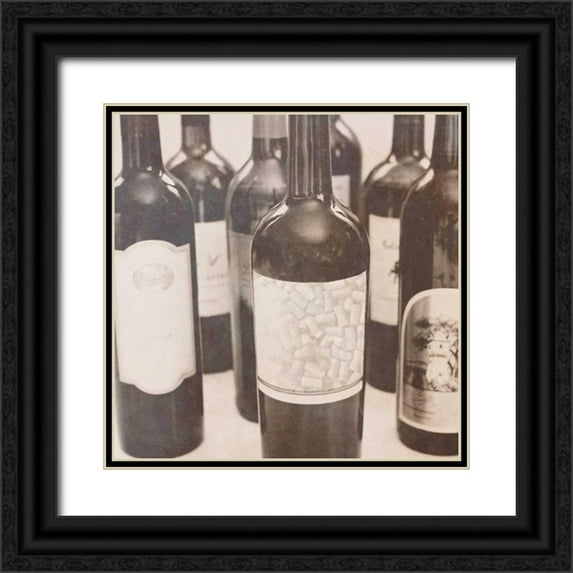 Peck, Gail 12x12 Black Ornate Wood Framed with Double Matting Museum Art Print Titled - Wine Square I