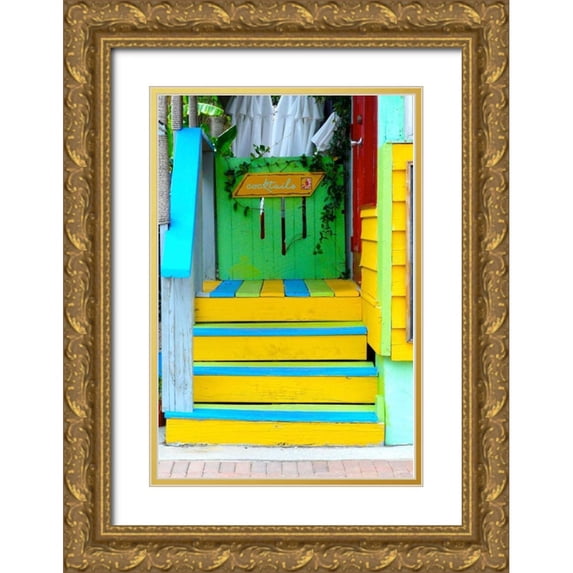 Peck, Gail 13x18 Gold Ornate Wood Framed with Double Matting Museum Art Print Titled - Cocktail House
