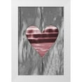 thumbnail image 1 of Peck, Gail 13x18 White Modern Wood Framed Museum Art Print Titled - Pink Woodcut Heart I, 1 of 4