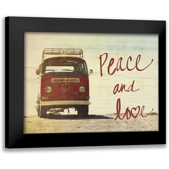 Peck, Gail 14x11 Black Modern Framed Museum Art Print Titled - Peace and Love Border