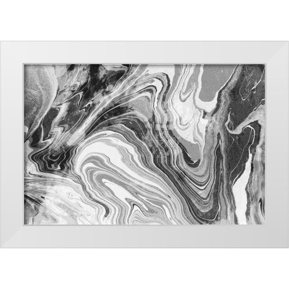 Peck, Gail 14x11 White Modern Wood Framed Museum Art Print Titled - Marbling BW