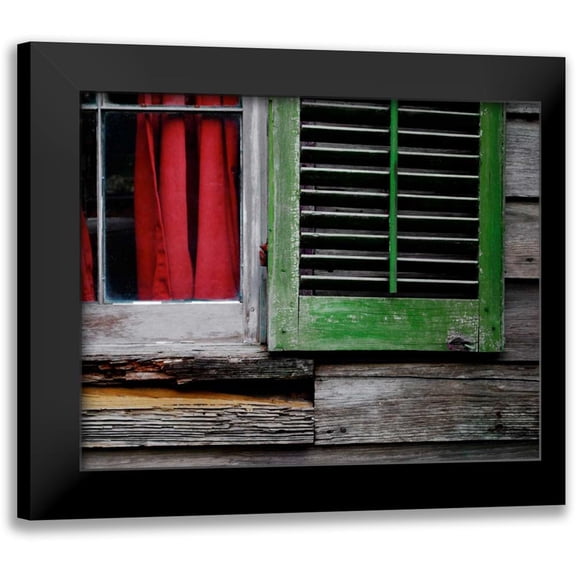 Peck, Gail 14x12 Black Modern Framed Museum Art Print Titled - Cabin Shutters