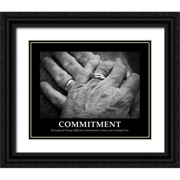 Peck, Gail 14x12 Black Ornate Wood Framed with Double Matting Museum Art Print Titled - Commitment