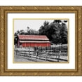 thumbnail image 1 of Peck, Gail 14x12 Gold Ornate Wood Framed with Double Matting Museum Art Print Titled - BW Rustic Barn, 1 of 4
