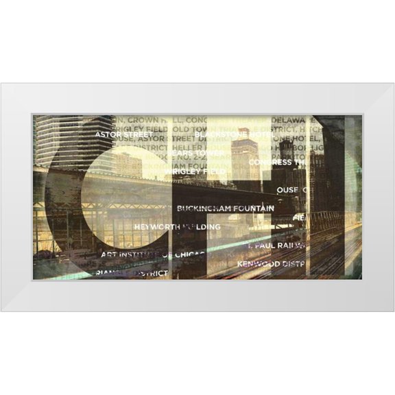 Peck, Gail 14x9 White Modern Wood Framed Museum Art Print Titled - Chicago Train Station