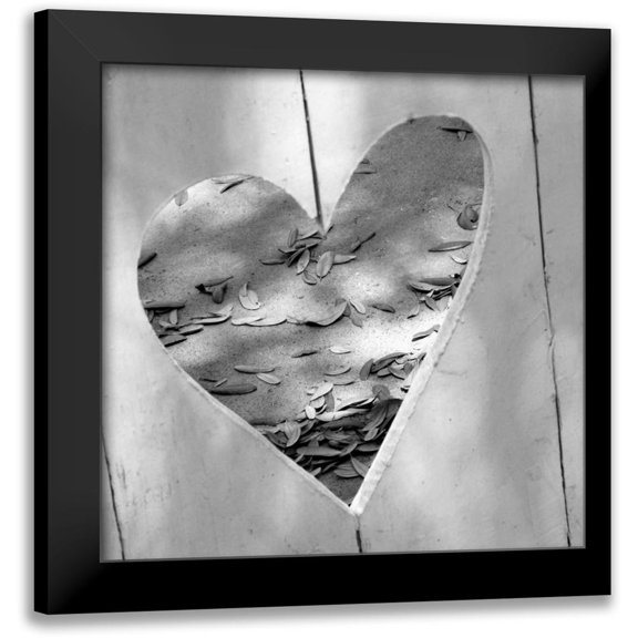 Peck, Gail 15x15 Black Modern Framed Museum Art Print Titled - B-W Heart Full of Love