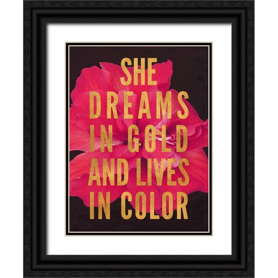 Peck, Gail 19x24 Black Ornate Wood Framed with Double Matting Museum Art Print Titled - Dreams in Gold