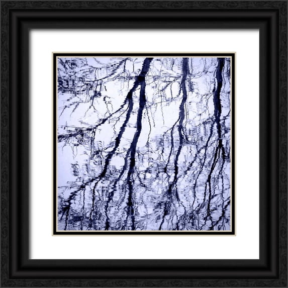 Peck, Gail 20x20 Black Ornate Wood Framed with Double Matting Museum Art Print Titled - Branches on Purple
