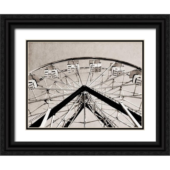 Peck, Gail 24x19 Black Ornate Wood Framed with Double Matting Museum Art Print Titled - Ferris Wheel