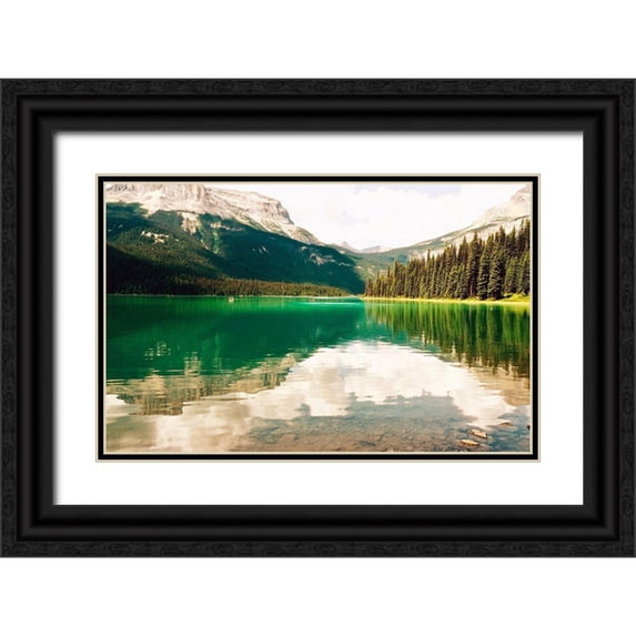 Peck, Gail 32x22 Black Ornate Wood Framed with Double Matting Museum Art Print Titled - Clear Lake View