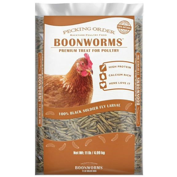 Pecking Order Boonworms - 100% Black Soldier Fly Larvae for Chickens - 11 LB
