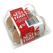 Pecking Order Ceramic Nest Brown Eggs 4-Pack, for Chicken Coops. Regular Size.