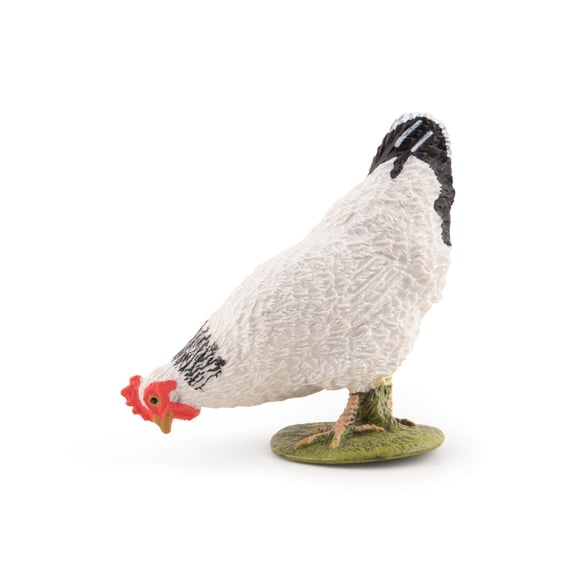 Papo Pecking White Hen Hand Painted Figurine - Heirloom Quality Collectible (51160)