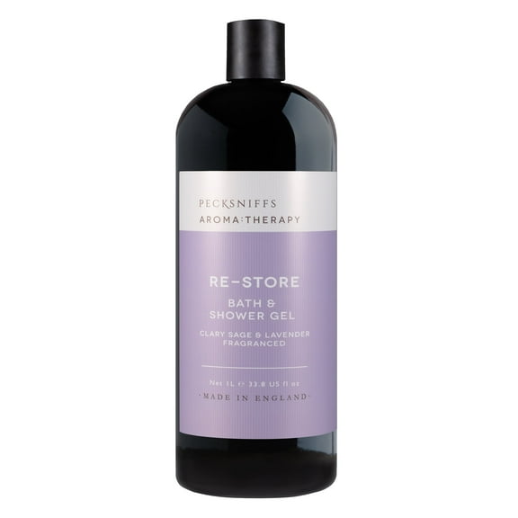 Pecksniff's Aroma:Therapy Re-Store Shower Gel – Luxurious Moisturizing Bath & Body Cleanser, 1000 ml/33.8 fl oz Bottle