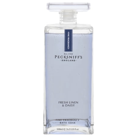 Pecksniff's Prestige Fresh Linen & Daisy Bath Soak Decanter | 500ml/16.9 Fl Oz