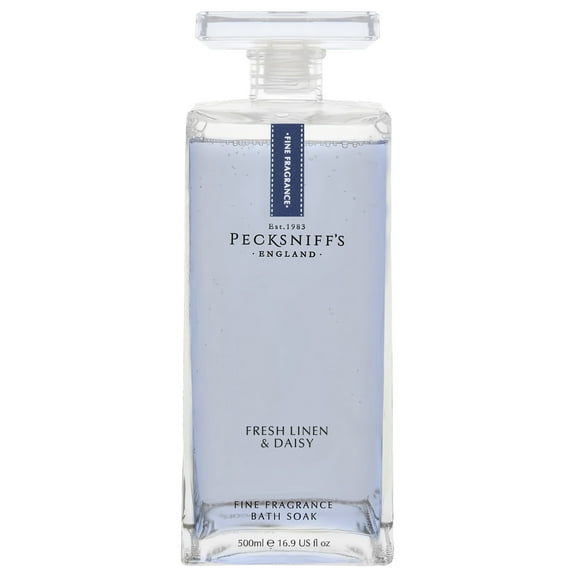Pecksniff's Prestige Fresh Linen & Daisy Bath Soak Decanter | 500ml/16.9 Fl Oz