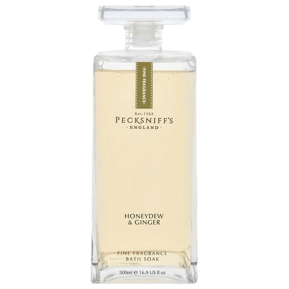 Pecksniff's Prestige Honeydew & Ginger Bath Soak Decanter | 500ml/16.9 Fl Oz