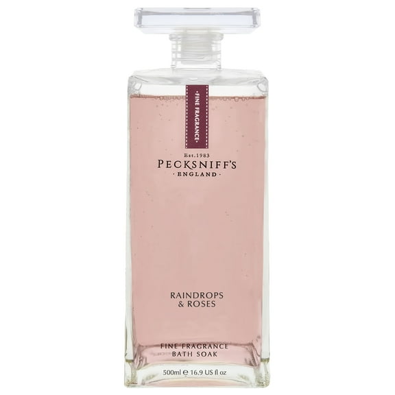 Pecksniff's Prestige Raindrops & Roses Bath Soak Decanter | 500ml/16.9 Fl Oz