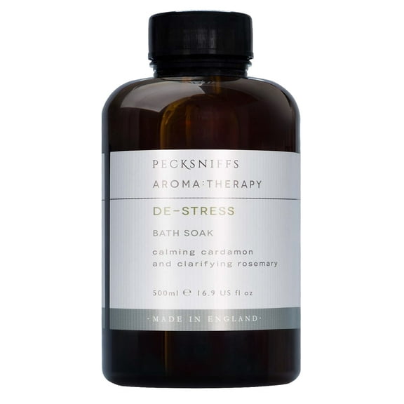 Pecksniffs Aroma:Therapy De-Stress Bath Soak Decanter | 500ml/16.9 Fl Oz
