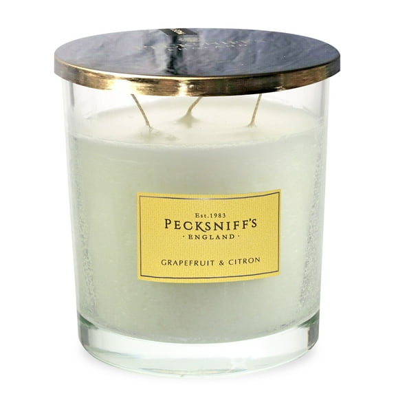 Pecksniffs Classic Grapefruit & Citron Scented Candle | 3 Wicks, 550g/19.4oz