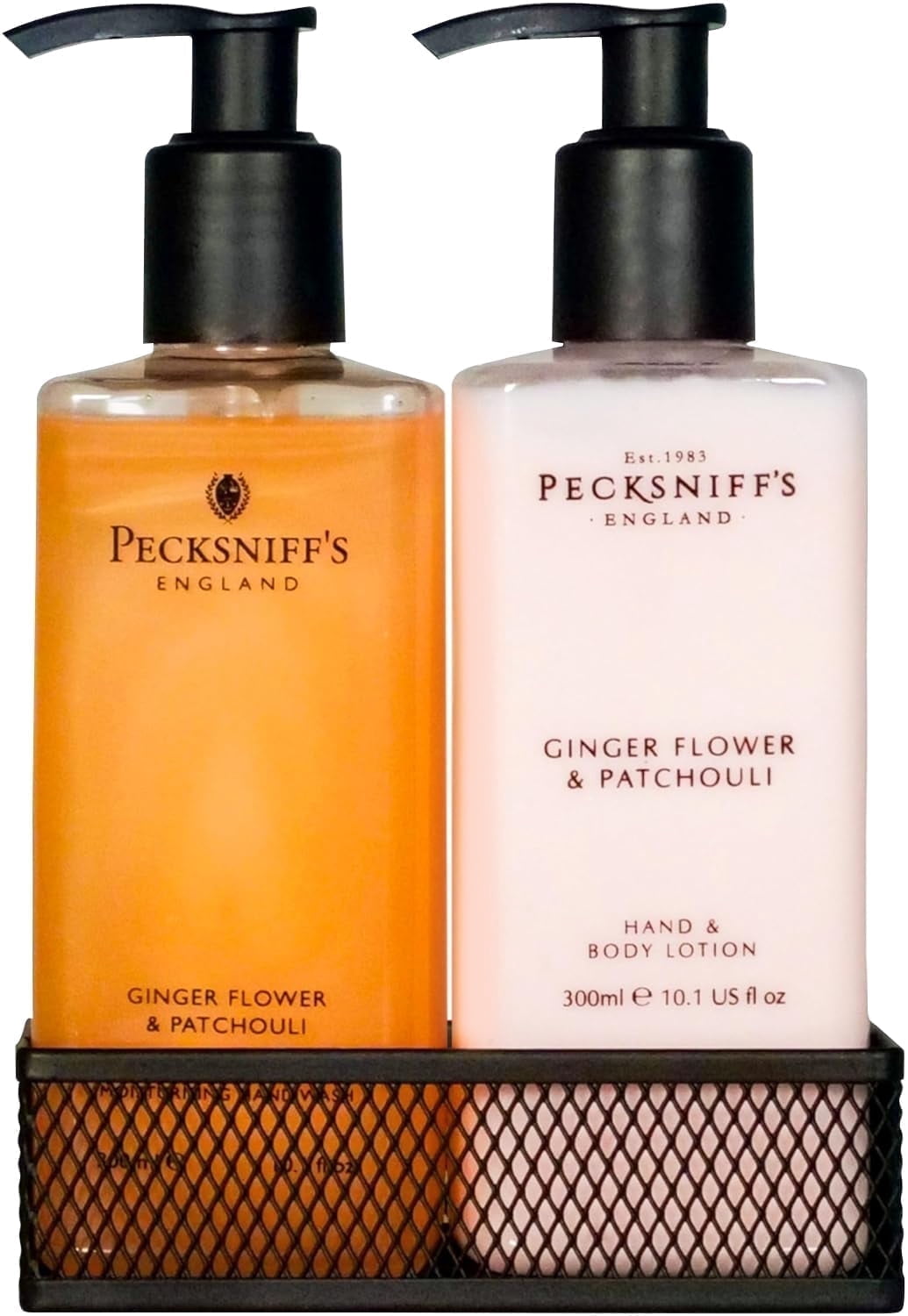 Pecksniffs Ginger Flower & Patchouli Moisturizing Hand Wash and Lotion | 300ml/10.14 fl oz