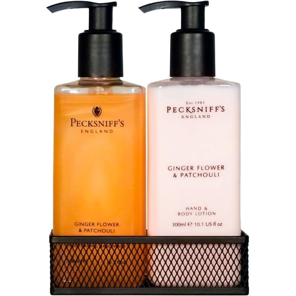 Pecksniffs Ginger Flower & Patchouli Moisturizing Hand Wash and Lotion | 300ml/10.14 fl oz