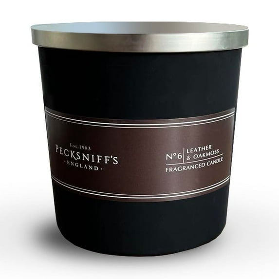 Pecksniffs Leather & Oakmoss Candle | 3 Wicks, 550g /19.4 oz