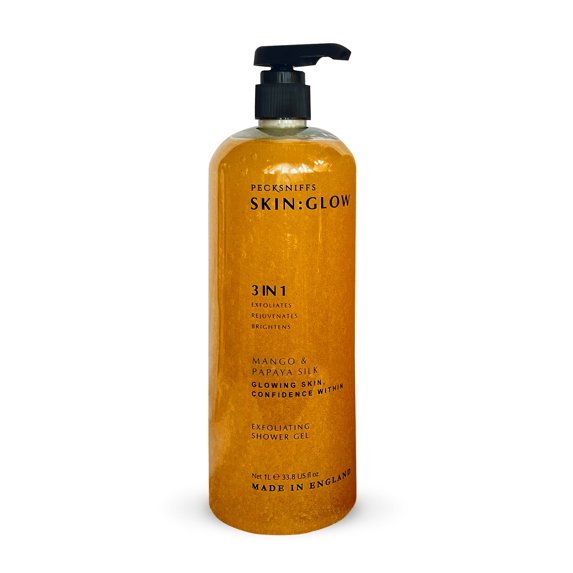 Pecksniffs Mango & Papaya Silk Exfoliating Shower Gel | 1000 ml / 33.80 Fl Oz