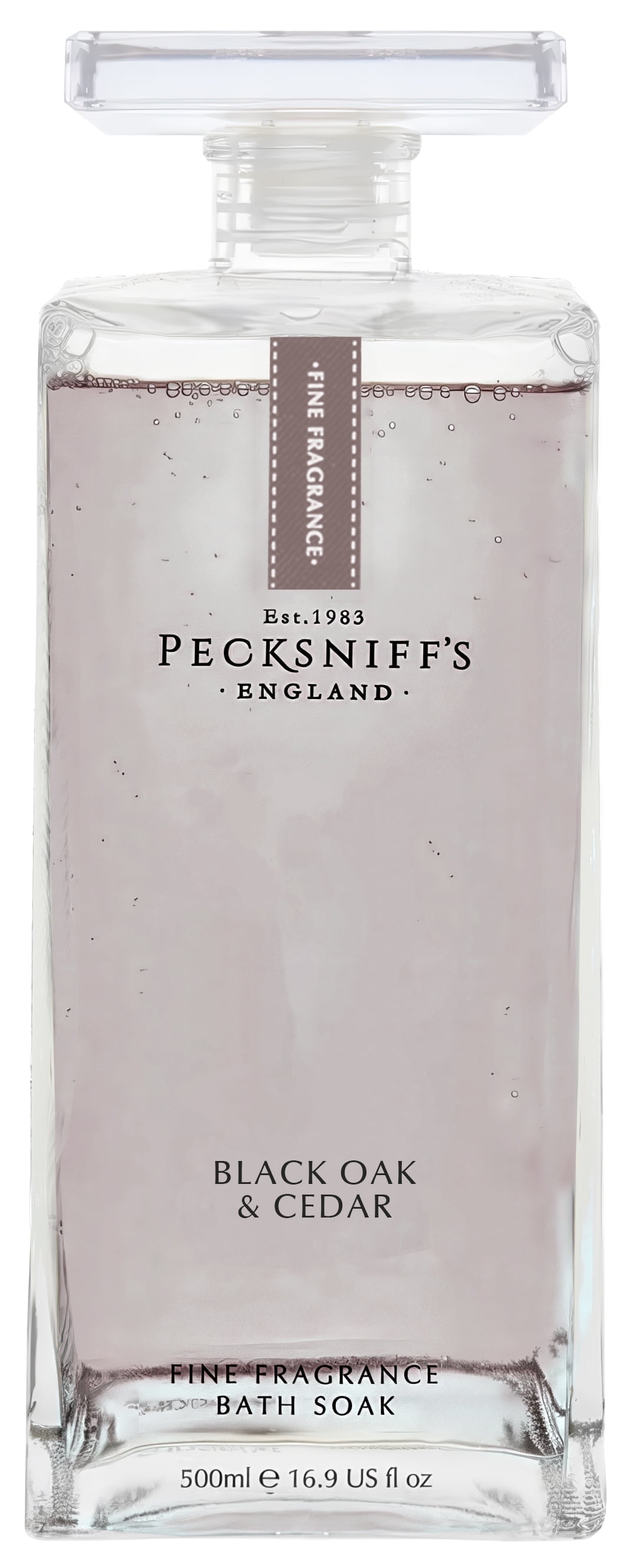 Pecksniffs Prestige Black Oak & Cedar Bath Soak Decanter | 500ml/16.9 Fl Oz
