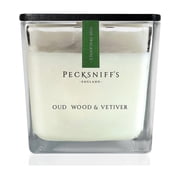 Pecksniffs Prestige Oud Wood & Vetiver Scented Square Candle | 1 Wick, 190g /6.7oz