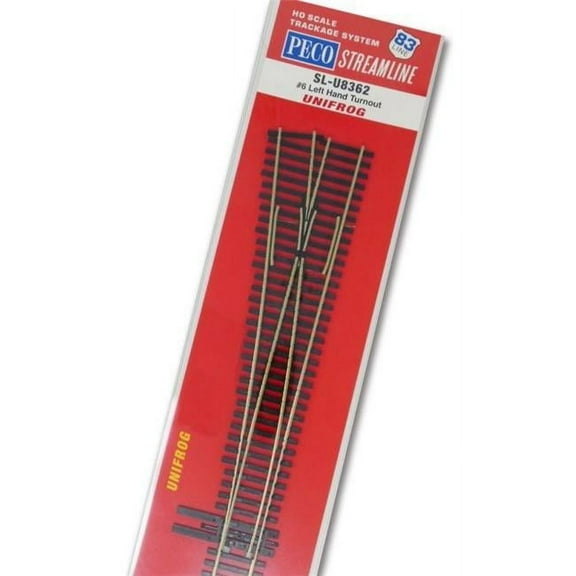 Peco HO Scale Track - Code 83 Unifrog #6 Right Hand Turnout/Switch
