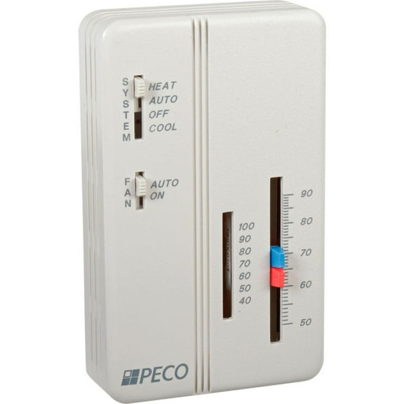 Peco SP155-011 Commercial Thermostat Dual Setpoint, White CA2