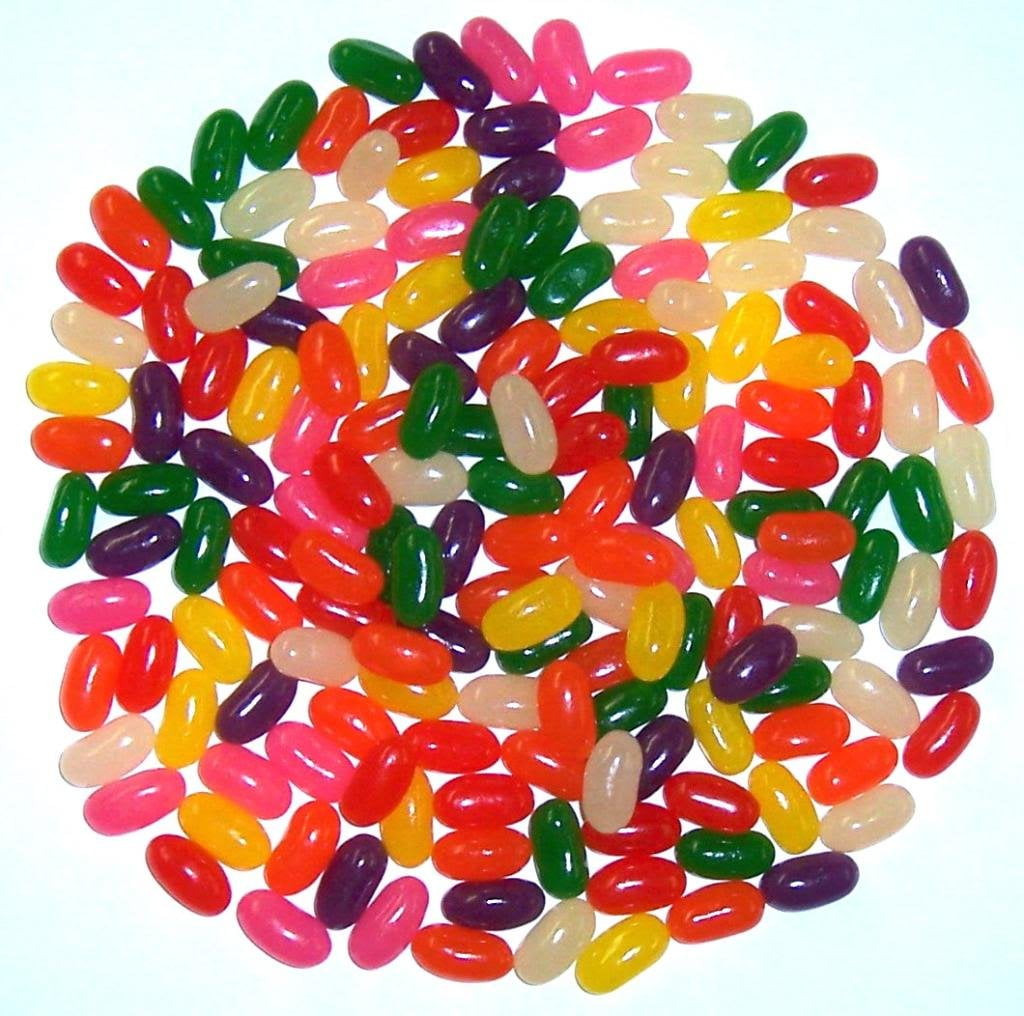 Pectin Easter Jelly Beans in a 1 Pound Sliver Confetti Bag