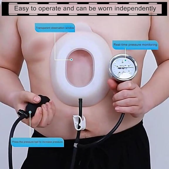 Pectus Excavatum Vacuum Bell, Pectus Excavatum Orthosis Brace, Support Sunken Sternum Deformity Braces with Silicone Cup, Washable and Comfortable Fit, for All Ages(LARGE)