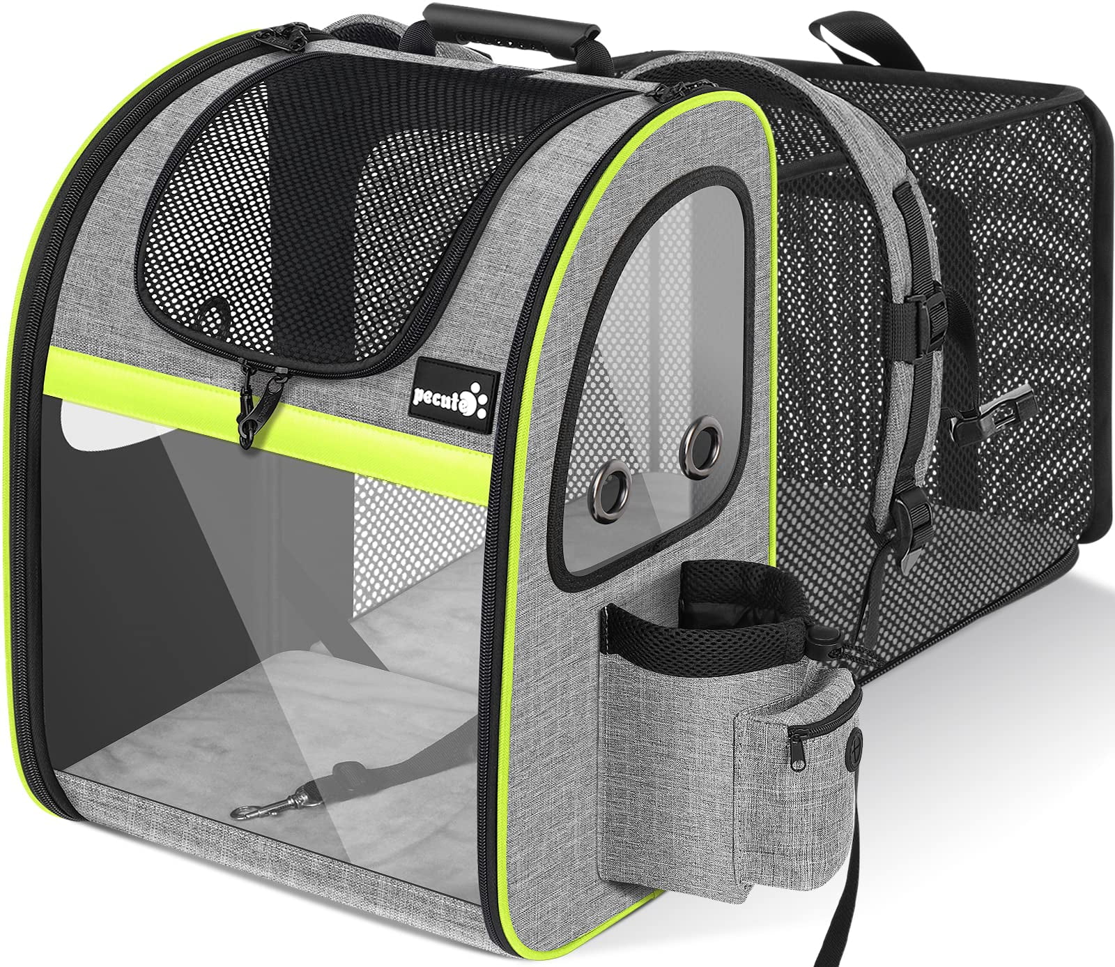 Pecute Dog Cat Carrier Airline Backpack Expandable Breathable