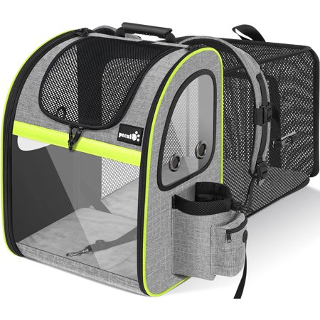 Pecute Dog Cat Carrier Airline Backpack,Expandable Breathable Foldable Pet Bag