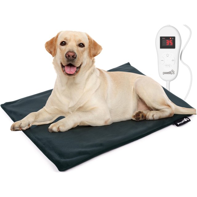 Pecute Pet Heating Pad, Adjustable Electric Dog Heating Mat with Cover