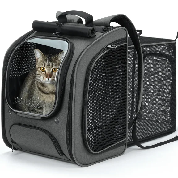 Pecute Space Capsule Pet Backpack Animal Carrier - Expandable Large Capacity, Breathable, UV-Protective for Cats and Puppies