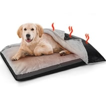 Pecute XL Large Dog Bed, 40"x26" Self Warming Plush Pet Bed with Dog Blanket Detachable for Cats Dogs