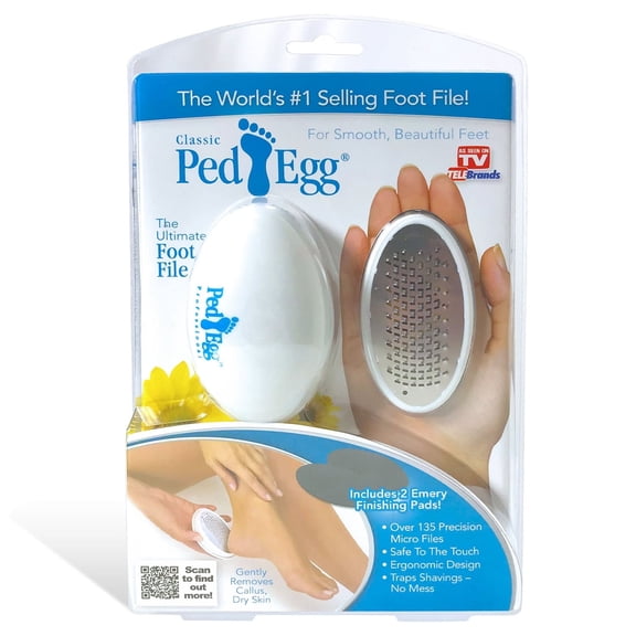 PedEgg Callus Remover for Feet Painless Foot File for Tough Calluses & Dry Skin Ergonomic Handheld Foot Exfoliator Smooth, Soft Feet at Home