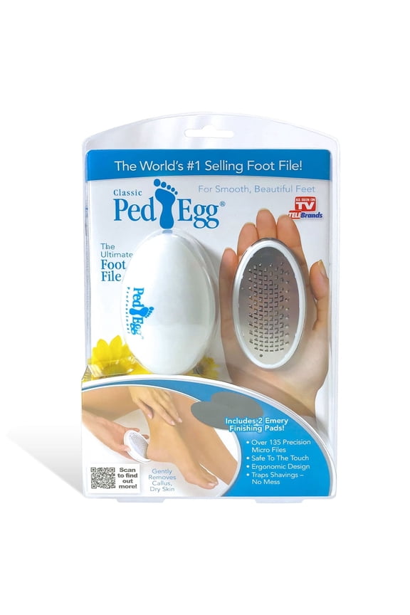 PedEgg Callus Remover for Feet Painless Foot File for Tough Calluses & Dry Skin Ergonomic Handheld Foot Exfoliator Smooth, Soft Feet at Home